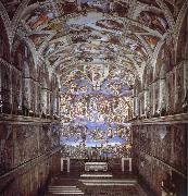 Michelangelo Buonarroti Sixtijnse chapel with the ceiling painting France oil painting artist